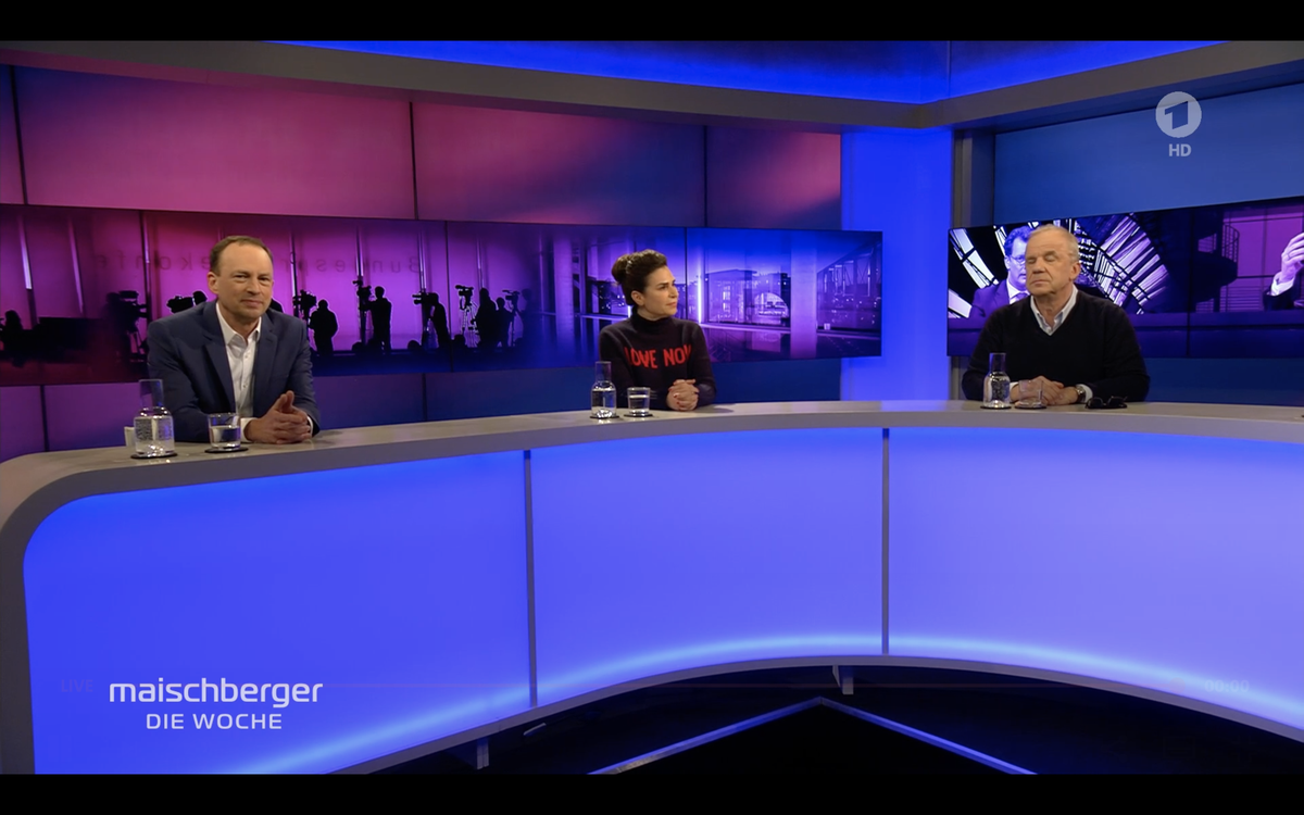 Maischbergers Kommentatoren in dieser Woche: Stephan Stuchlik, Dagmar Rosendfeld und Hubertus Meyer-Burckhardt.