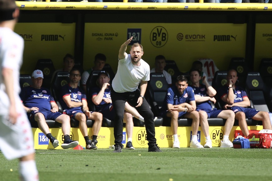 27.05.2023 xcex Dormund, Signal Iduna Park, Westfalenstadion 1. Bundesliga Saison 2022/2023 Borussia Dortmund BVB -1. FSV Mainz 05 Cheftrainer BO SVENSSON FSV Mainz 05 emspor, DFL regulations prohibit ...