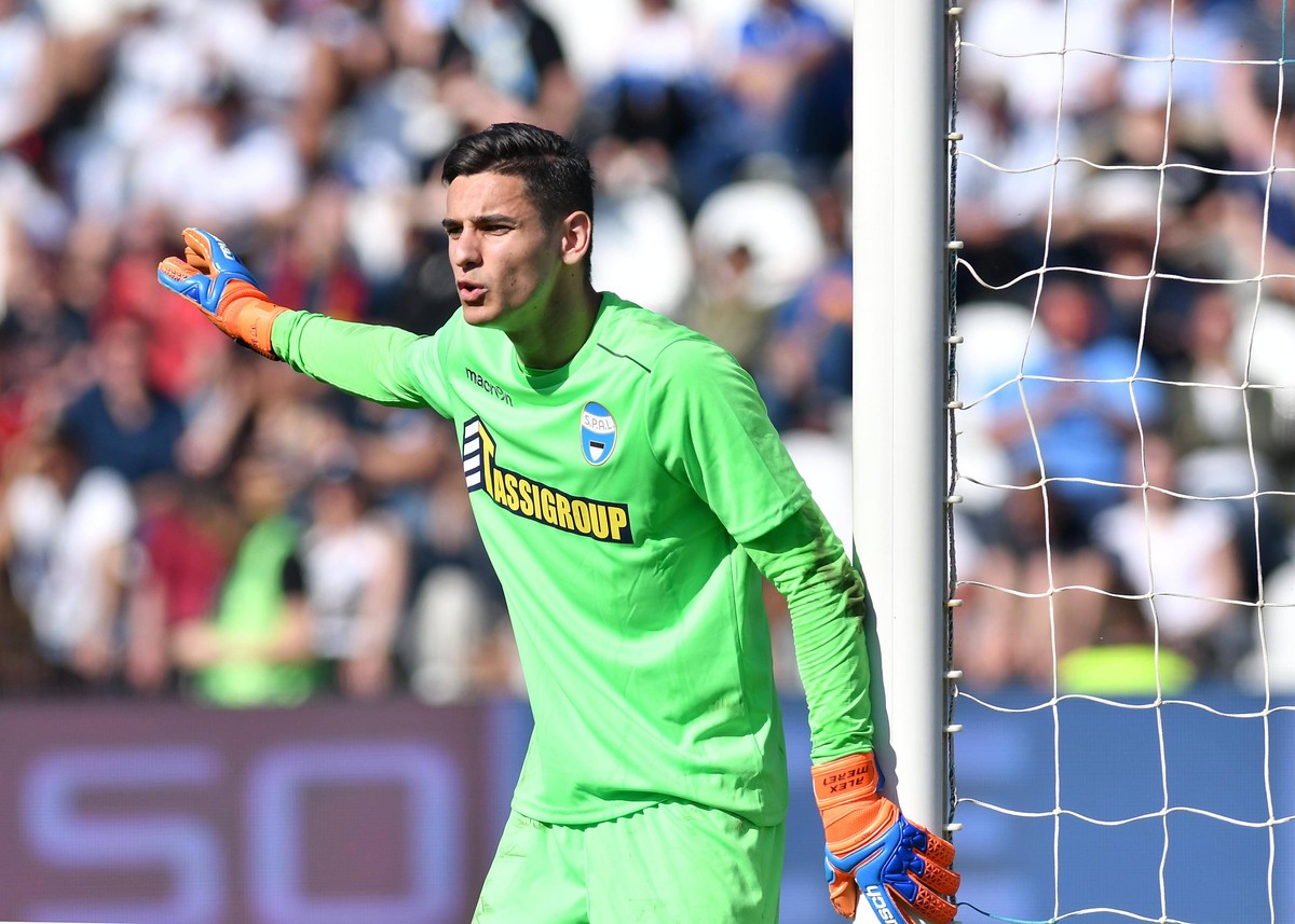 IPP20180421 Football - soccer: Serie A, Spal - AS Rom, Alex Meret -- (Hinweis: Verwendung nur in Deutschland - only Germany) *** IPP20180421 Football soccer Serie A Spal AS Rome Alex Meret Note Use on ...