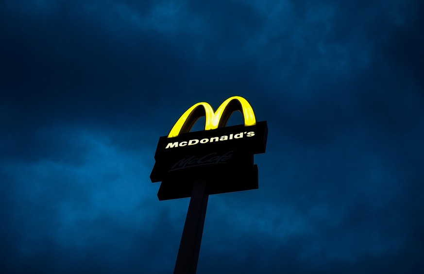 McDonald&#039;s logo is seen near the restaurant in Krakow, Poland on August 30, 2021. (Photo by Jakub Porzycki/NurPhoto)