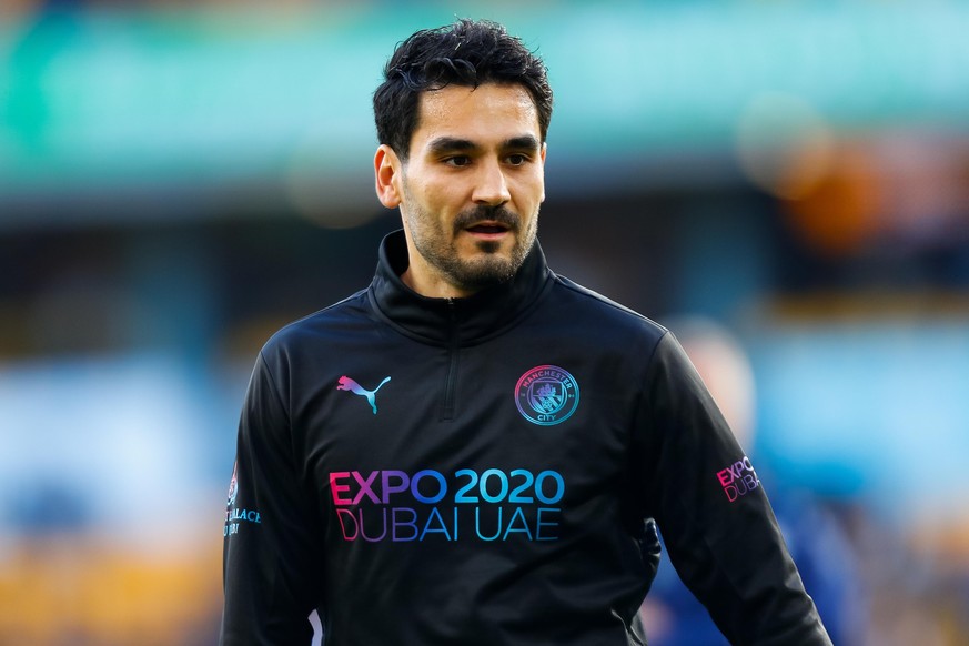 11th May 2022; Molineux Stadium, Wolverhampton, West Midlands, England; Premier League Football, Wolverhampton Wanderers versus Manchester City: Ilkay Gundogan of Manchester City during the pre-match  ...