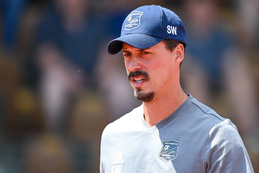 Trainer Sandro Wagner Unterhaching Einzelbild, Aktion, Action, 30.07.2022, Augsburg Deutschland, Fussball, Regionalliga Bayern, FC Augsburg II - SpVgg Unterhaching *** Coach Sandro Wagner Unterhaching ...