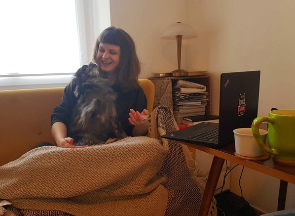 Bolle leistet Leben-Redakteurin Agatha im Homeoffice Gesellschaft.