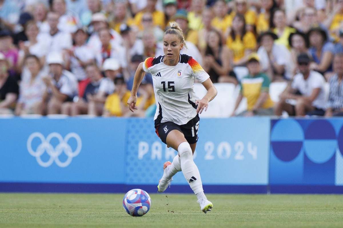 FRA, Paris, Olympischen Spiele Paris 2024, 25.07.2024, Fussball, Frauen, Deutschland vs Australien, in Marseille, im Stade Velodrome, Giulia Gwinn Deutschland, 15, *** FRA, Paris, Olympic Games Paris  ...