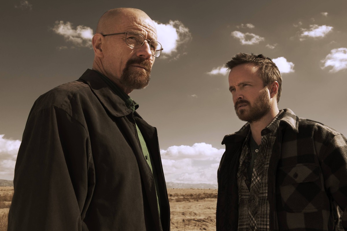 Walter White (Bryan Cranston) and Jesse Pinkman (Aaron Paul) - Breaking Bad _ Season 5B _ Gallery - Photo Credit: Frank Ockenfels 3/AMC Los Angeles CA USA PUBLICATIONxINxGERxSUIxAUTxONLY Copyright: xJ ...
