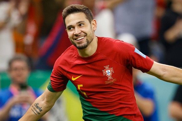 Portugal vs Switzerland LUSAIL, AD - 06.12.2022: PORTUGAL VS SWITZERLAND - RAPHAEL GUERREIRO of Portugal celebrates his goal during a match between Portugal vs Su a, valid for the Round of 16 of the W ...