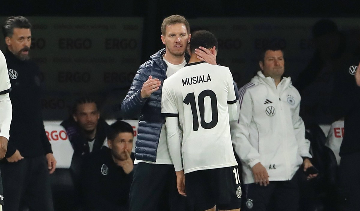 Auswechselung Jamal Musiala, Trainer Julian Nagelsmann / / Fu�ball Fussball / Nations League L�nderspiel Nationalmannschaft DFB Herren / Saison 2024/2025 / 23.03.2025 / Deutschland GER vs. Italien ITA ...