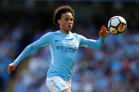 Soccer Football - Premier League - Manchester City vs Huddersfield Town - Etihad Stadium, Manchester, Britain - May 6, 2018 Manchester City&#039;s Leroy Sane in action REUTERS/Phil Noble EDITORIAL USE ...