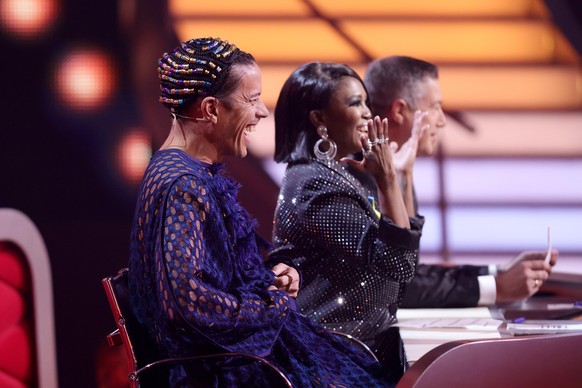 COLOGNE, GERMANY - APRIL 01: (L-R) Jorge Gonzalez, Motsi Mabuse and Joachim Llambi seen on stage during the 6th show of the 15th season of the television competition show &quot;Let's Dance&quot; at MM ...