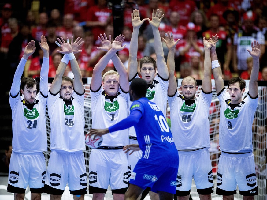 Germany during the men s IHF Handball World Championship WM Weltmeisterschaft bronze-medal match between Germany-France in Herning , Denmark on Sunday, Jan. 27, 2019.. , Herning Denmark *** Germany du ...