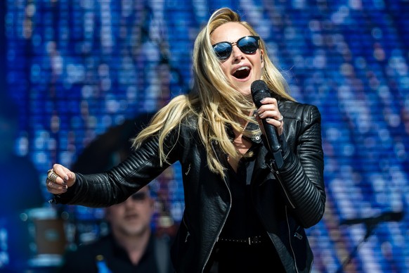 GRINDELWALD, SWITZERLAND - MARCH 27: (EDITOR&#039;S NOTE: Editorial Usage Only. Image use is only permitted for three months from create date. Image must be removed thereafter.) Helene Fischer perform ...