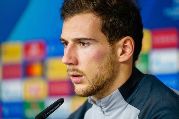 Leon Goretzka Bayern Muenchen. Pressekonferenz vor dem CL Spiel FC Bayern Muenchen-FC Salzburg Fussball Champions League,Gruppe A, Gruppenphase,4.Spieltag, am 24.11.2020 *** Leon Goretzka Bayern Muenc ...