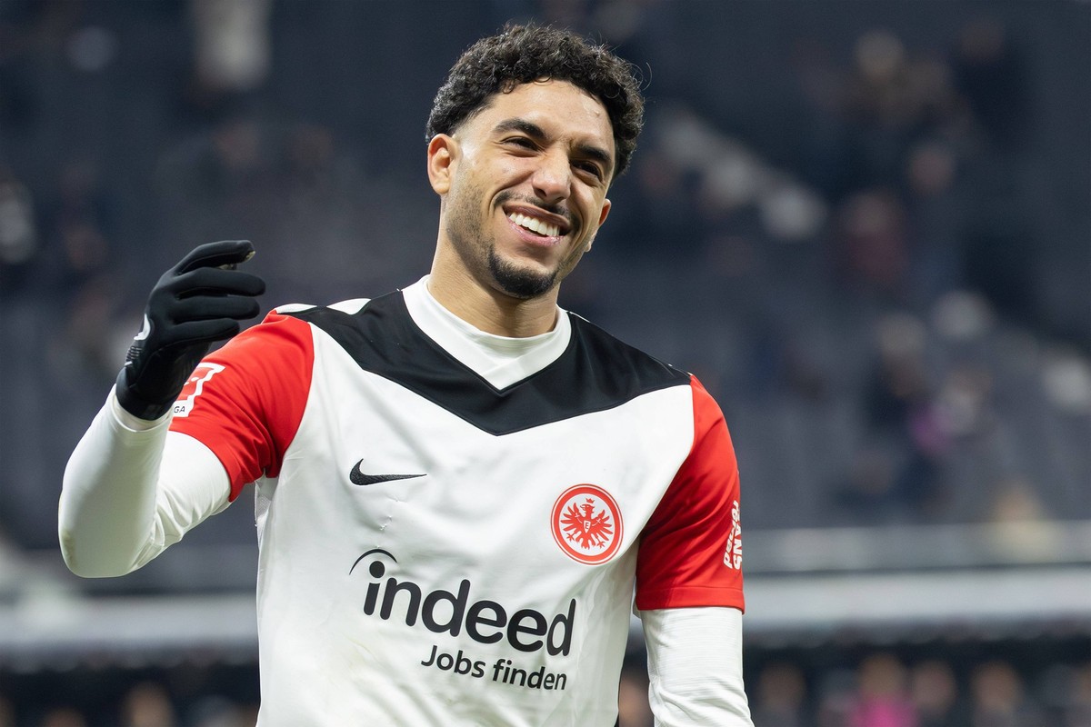 Eintracht Frankfurt - SC Freiburg, 1. FBL Omar Marmoush Eintracht Frankfurt, 7. Bundesligaspiel zwischen Eintracht Frankfurt und dem SC Freiburg am 14. Januar 2025 im Deutsche Bank Park in Frankfurt a ...