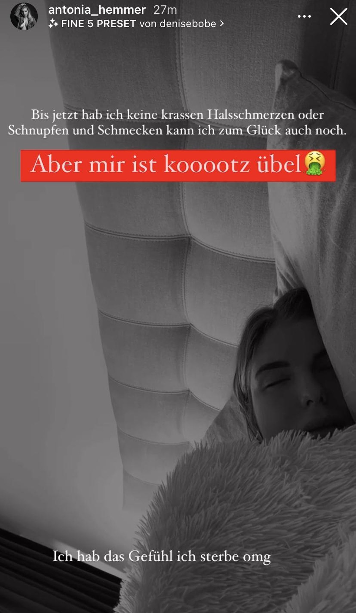 Mit diesen Symptomen hat Antonia zu kämpfen.