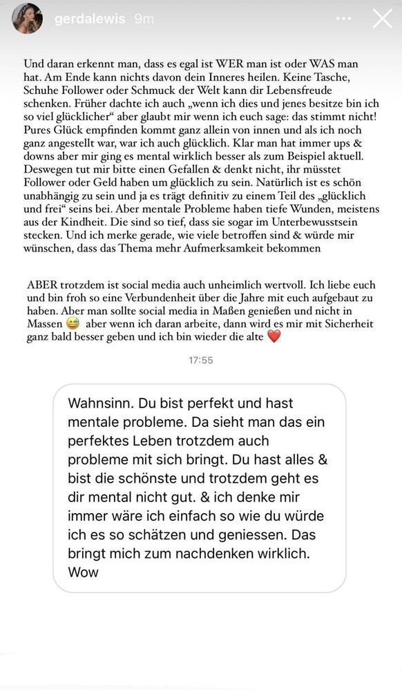 Wie viele andere Menschen hat auch Gerda Lewis mit mentalen Problemen zu kämpfen.