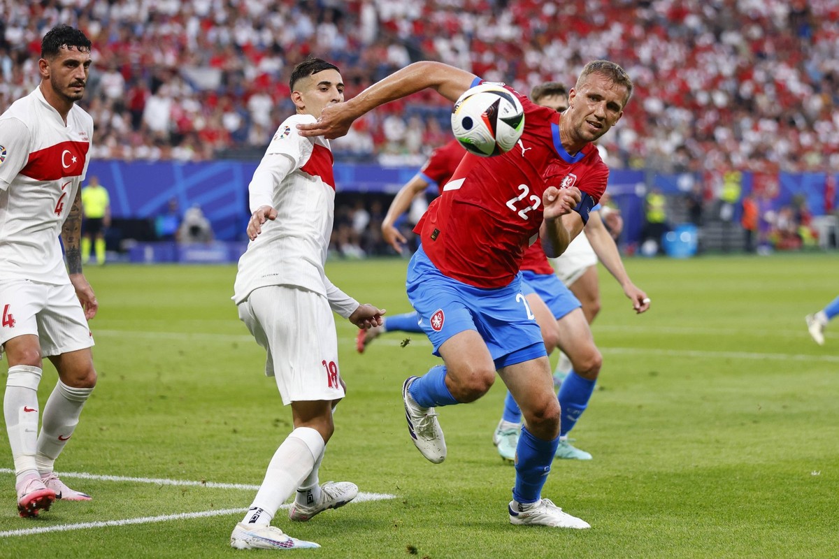 HAMBURG, Volksparkstadium ,26-06-2024 , European Football Championship Euro2024, Group stage match no.36 between Czechia and Turkiye, Czechia player Tomas Soucek Czechia - Turkiye Euro2024 PUBLICATION ...