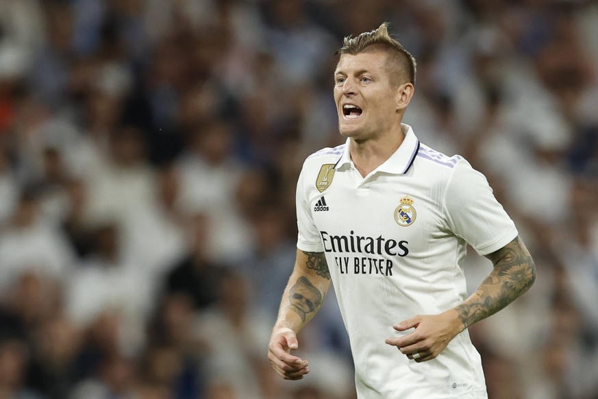 Toni Kroos of Real Madrid CF during Real Madrid vs Manchester City F.C. Champions League match on May 09, 2023 at Santiago Bernabeu Stadium in Madrid, Spain. Photo: Cebolla/Senis/ ALFAQUI Madrid Santi ...