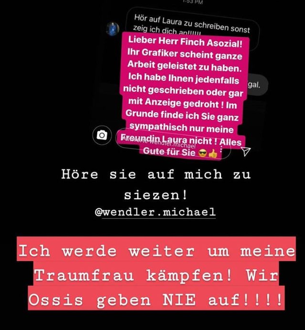 Der Rapper will um Laura Müller kämpfen.