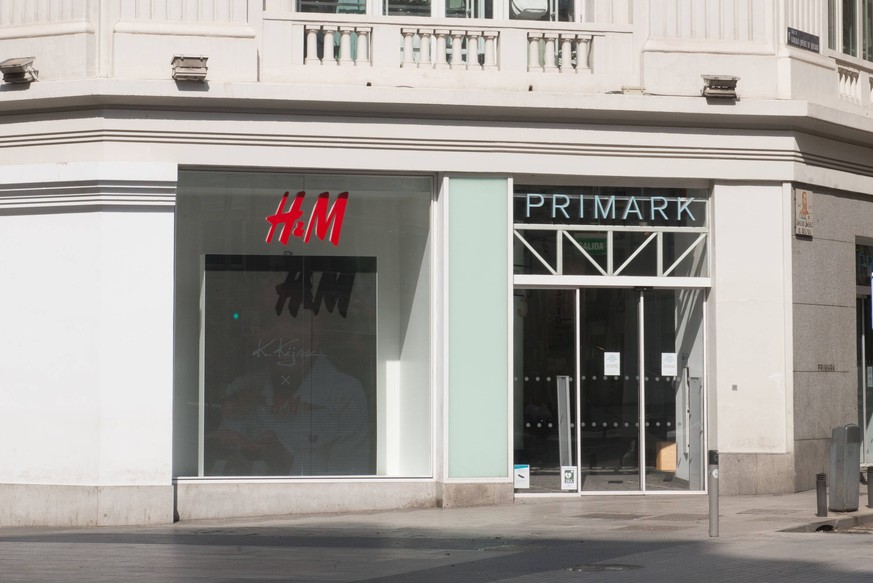March 15, 2020, Madrid, MADRID, SPAIN: H&amp;M and Primark Shop during building during second day after the Government declared the state of alarm in Spain and recommended people to stay at home to fi ...