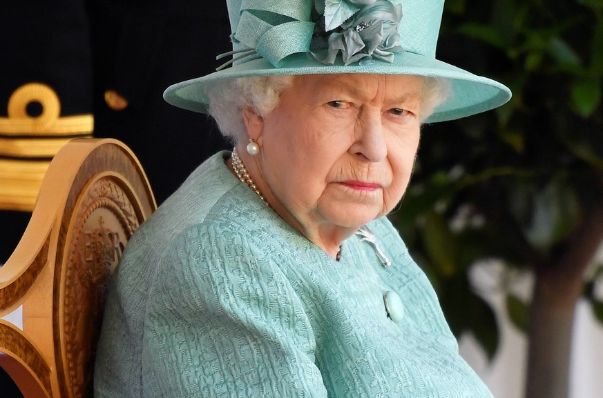 . 13/06/2020. Windsor, United Kingdom. Queen Elizabeth II attends a ceremony to mark her official birthday at Windsor Castle,United Kingdom, instead of the annual Trooping The Colour which was cancell ...