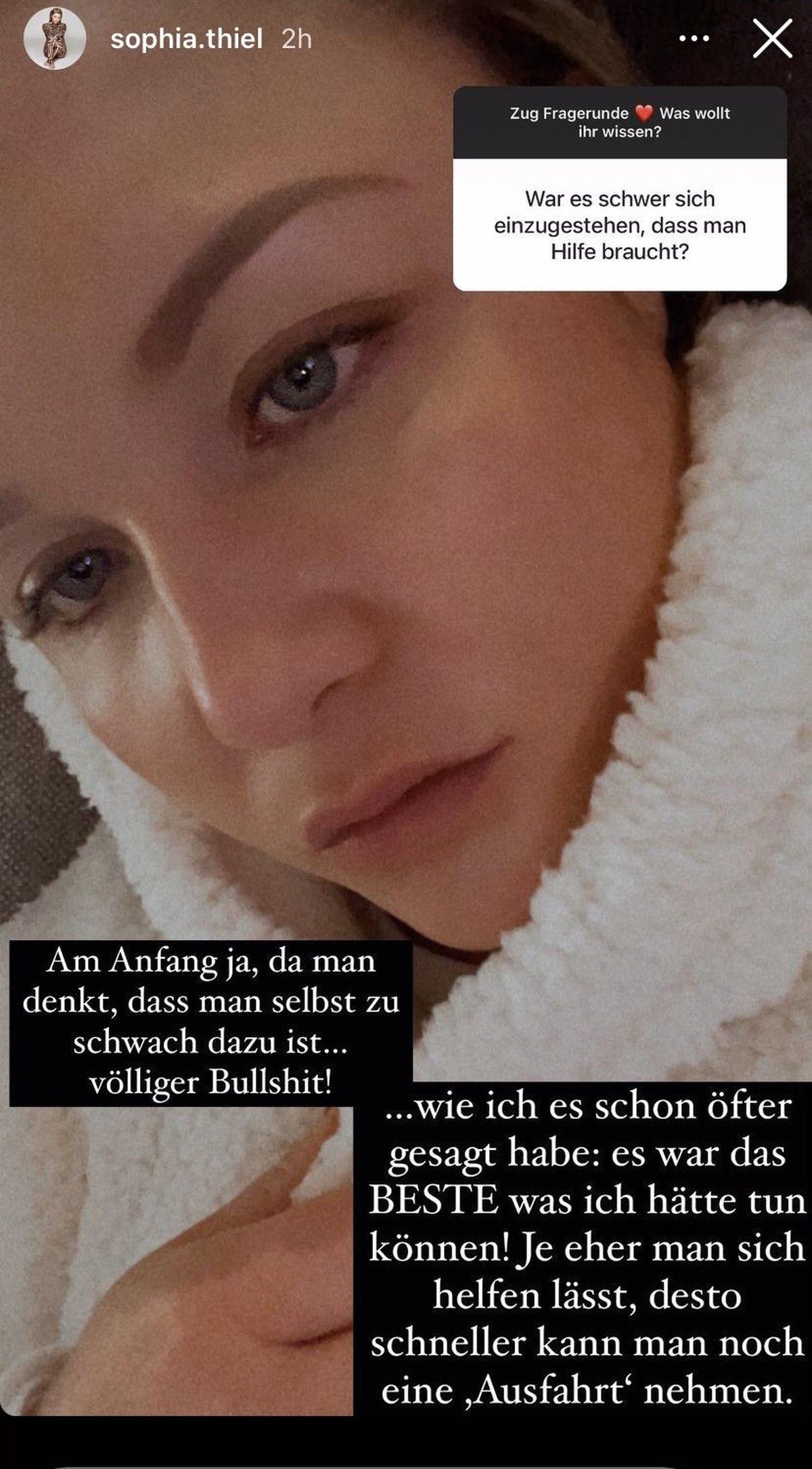 Sophia erklärte, wie es für sie war, sich Hilfe zu suchen.