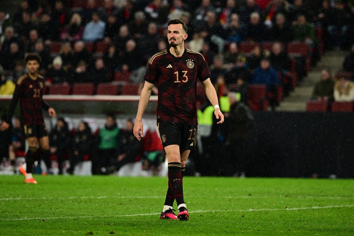 Mergim Berisha 13 Deutschland, Deutschland vs. Belgien, Fussball, Nationalmannschaft Länderspiel , 28.03.2023 DFB regulations prohibit any use of photographs as image sequences and/or quasi-video ***  ...