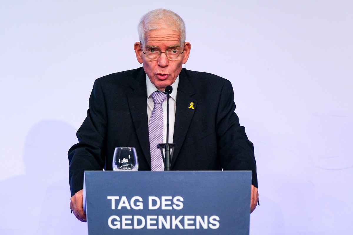 News Bilder des Tages Frankfurt am Mainz Tag des Gedenkens der Juedische Gemeinde Frankfurt am Main. Josef Schuster Praesident des Zentralrates der Juden in Deutschland. Die Juedische Gemeinde Frankfu ...