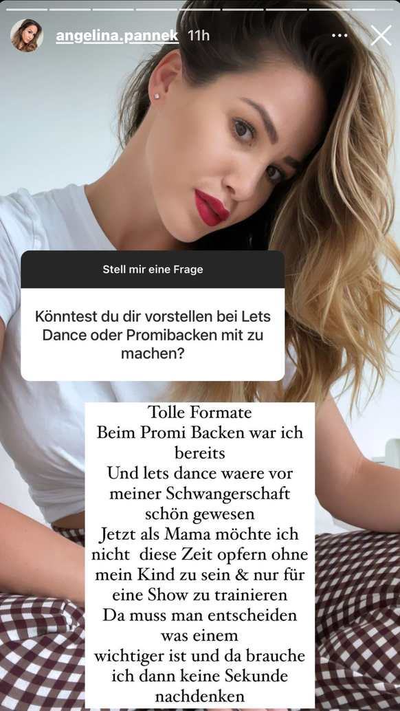 Angelina Pannek erklärt, warum sie als Mama nicht bei "Let's Dance" mitmachen wird.