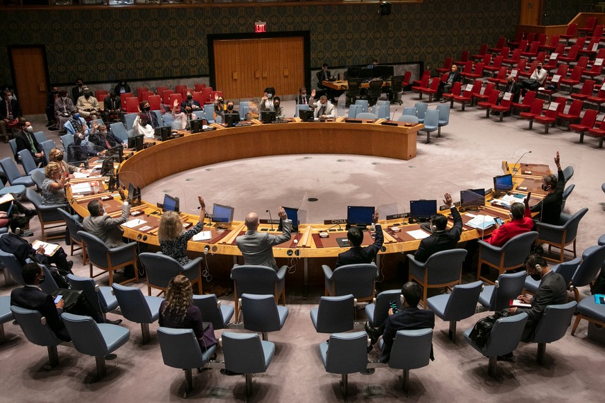 17.09.2021, USA, New York: Der UN-Sicherheitsrat stimmt im UN-Hauptquartier in New York
