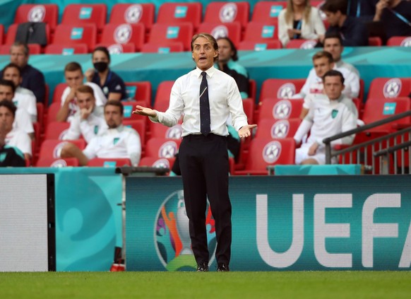 Roberto Mancini Italy coach at the Italy v Austria UEFA EURO, EM, Europameisterschaft,Fussball 2020 Group C match at Wembley Stadium, London, UK, on June 26, 2020. PUBLICATIONxNOTxINxUK