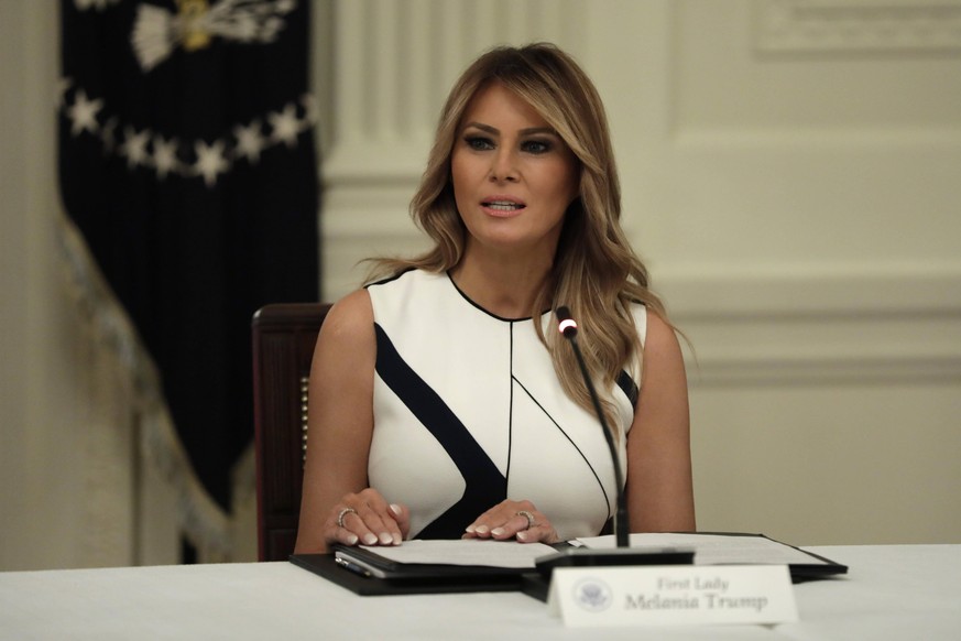 July 7, 2020, Washington, District of Columbia, USA: First lady Melania Trump participates in a National Dialogue on Safely Reopening Schools at the White House in Washington on July 7, 2020 Washingto ...