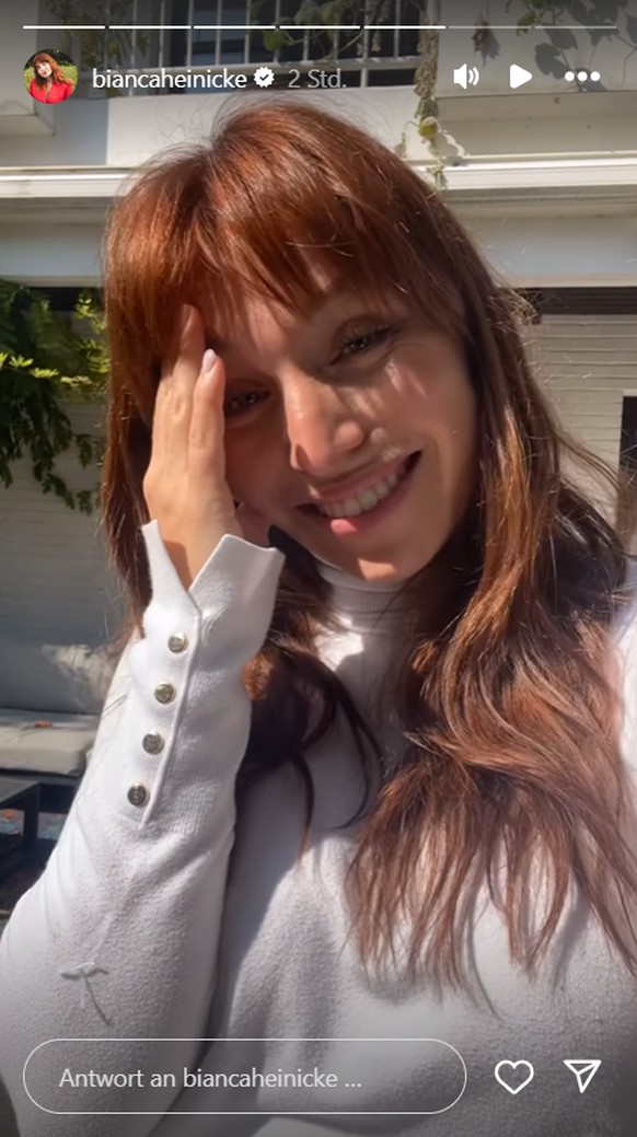 Bianca Heinicke verkündet die freudige Nachricht in ihrer Story.