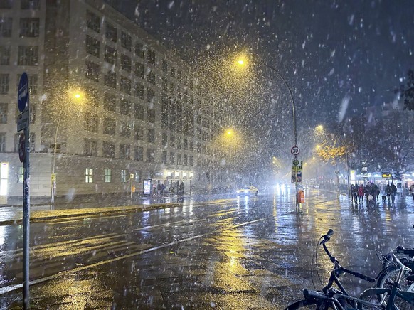 Berlin in Wei�: Erster Schnee f�llt am Freitagabend, In der Nacht zum Samstag leichter leichter Schneefall bei Werten um -1 Grad, eine leichte d�nne Schneedecke bildete sich in einigen Teilen von Berl ...
