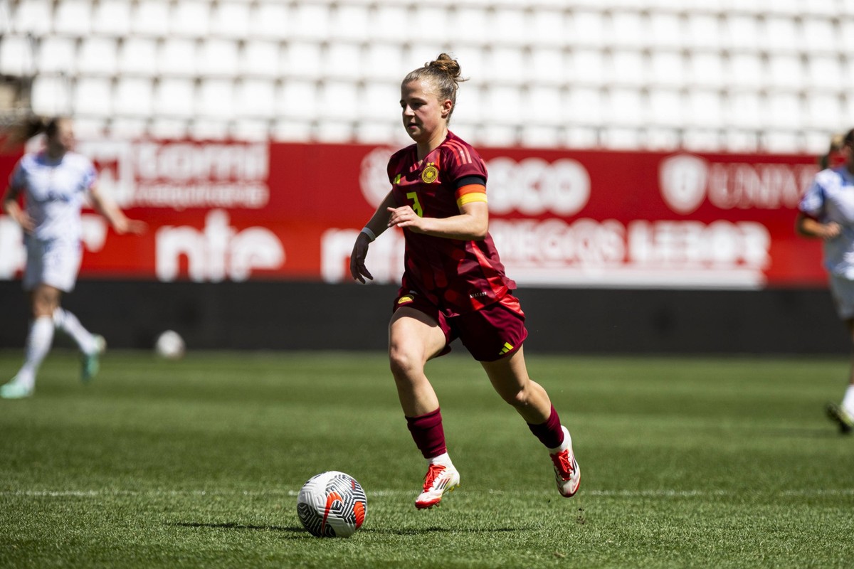 GERMANY vs NORWAY U23 Women K�GEL KRISTIN, BAYER 04 LEVERKUSEN player in the Germany U23 Women s team, during the match, GERMANY vs NORWAY U23 Women, Europa League Women s U23 final phase, Enrique Roc ...