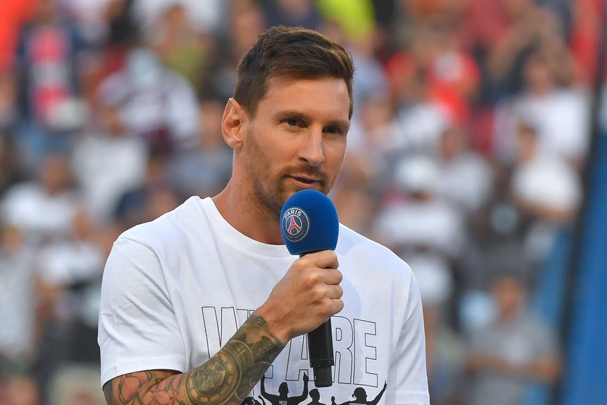 PSG-Star Lionel Messi bei seiner Vorstellung in Paris