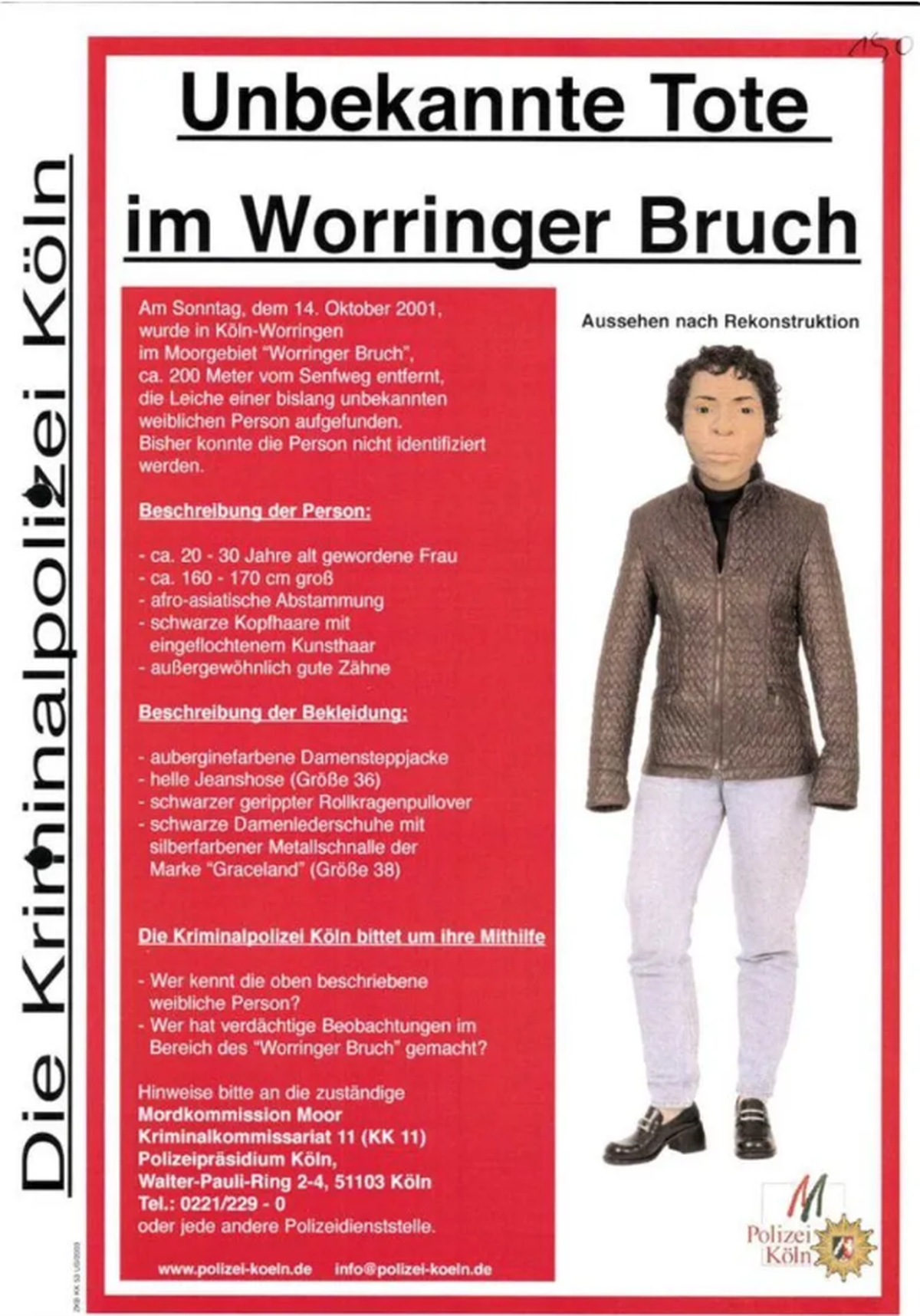 Mit diesem Plakat suchte die Polizei nach sachdienlichen Hinweisen.