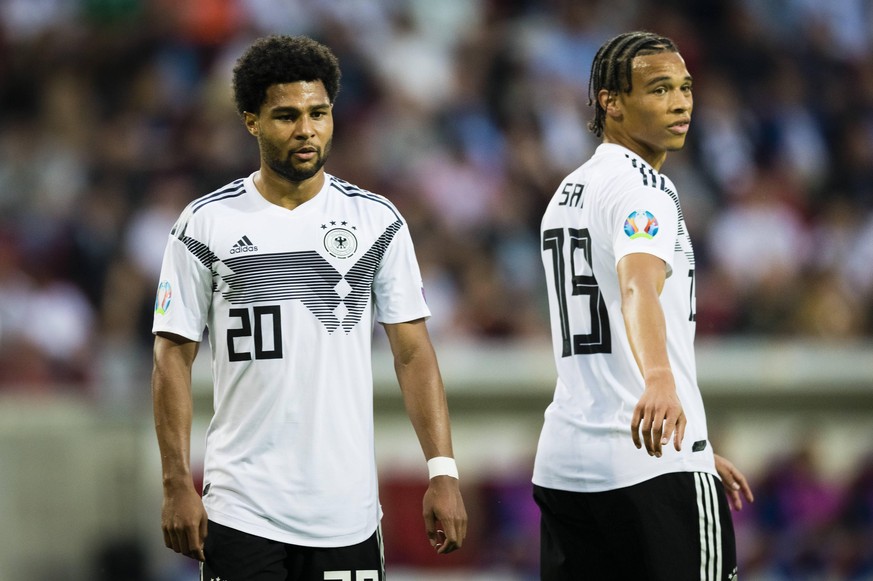 Mainz, 11.06.2019 Leroy Sane (Deutschland), Serge Gnabry (Deutschland) Deutschland - Estland *** Mainz, 11 06 2019 Leroy Sane Germany , Serge Gnabry Germany Germany Estonia