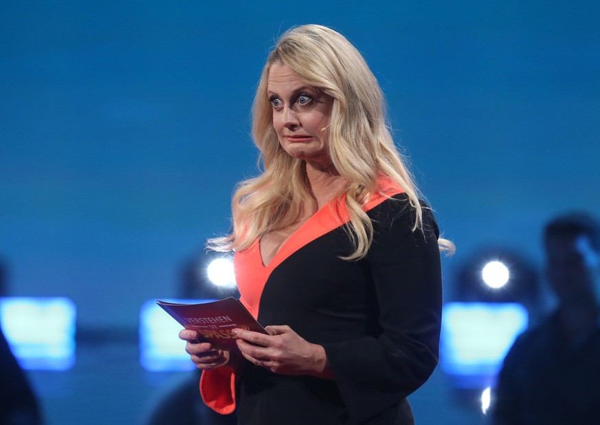 BERLIN, GERMANY - MARCH 25: Barbara Schoeneberger participates in the &quot;Verstehen Sie Spaß?&quot; TV show at Studio Berlin on March 25, 2023 in Berlin, Germany. (Photo by Adam Berry/Getty Images)