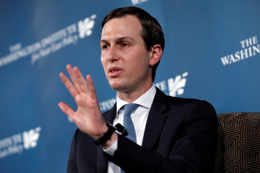 White House senior adviser Jared Kushner, U.S. President Donald Trump&#039;s son-in-law, speaks during a discussion on &quot;Inside the Trump Administration&#039;s Middle East Peace Effort&quot; at a  ...