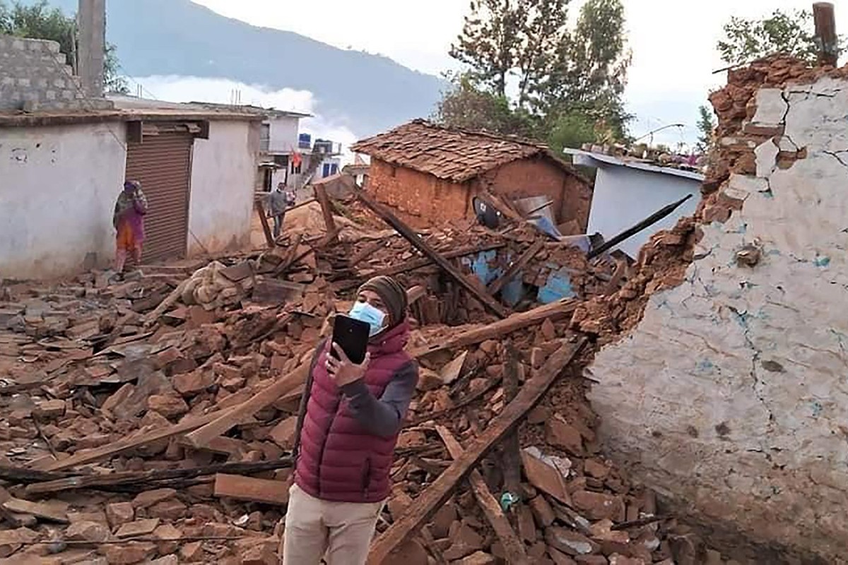This handout photo provided by Nepal Prime Minister&#039;s Office shows an earthquake-affected area in northwestern Nepal, Saturday, Nov. 4, 2023. Helicopters and ground troops rushed to help people h ...