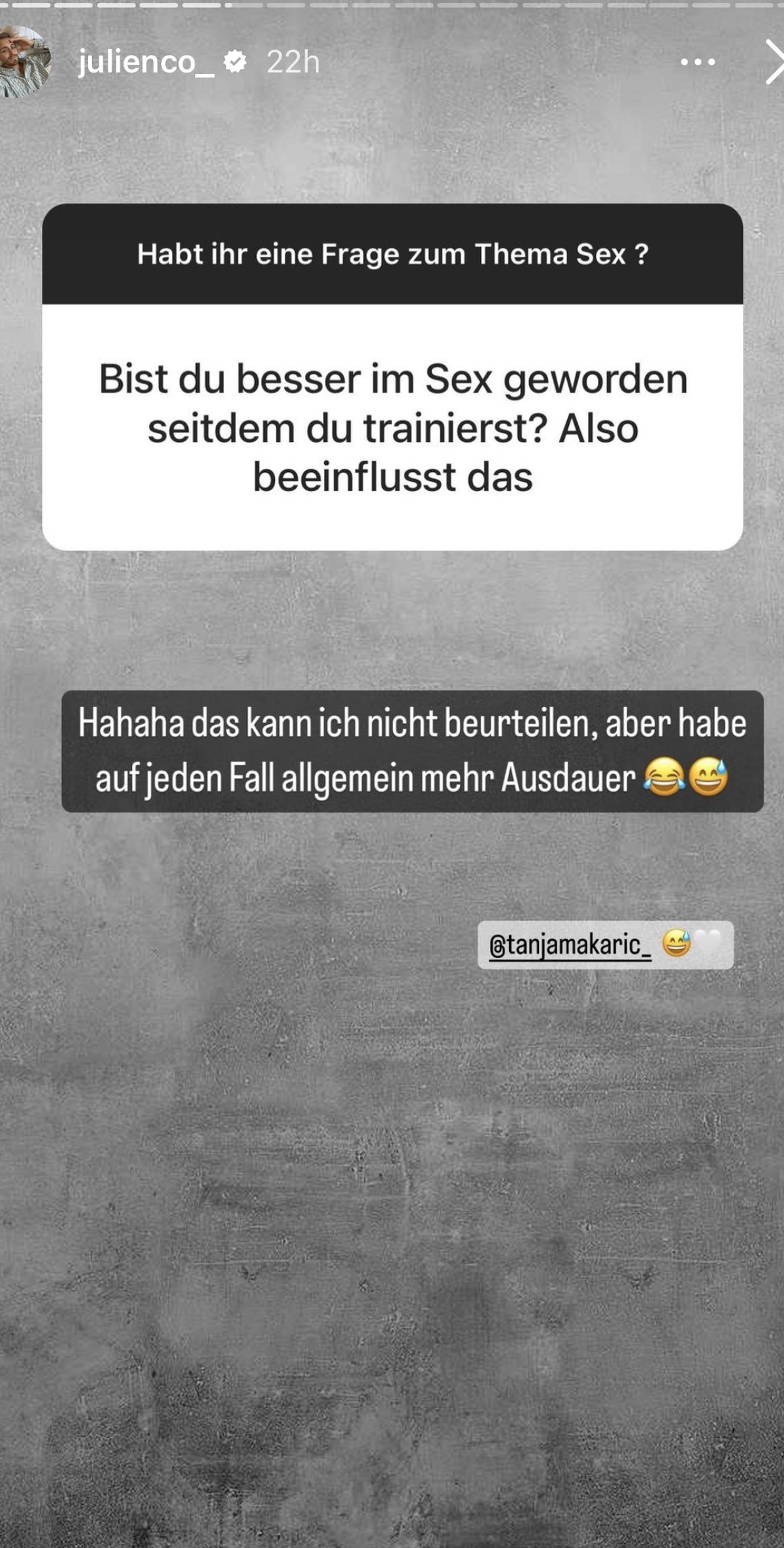 Ein Fan hatte eine sehr intime Frage an Julian.