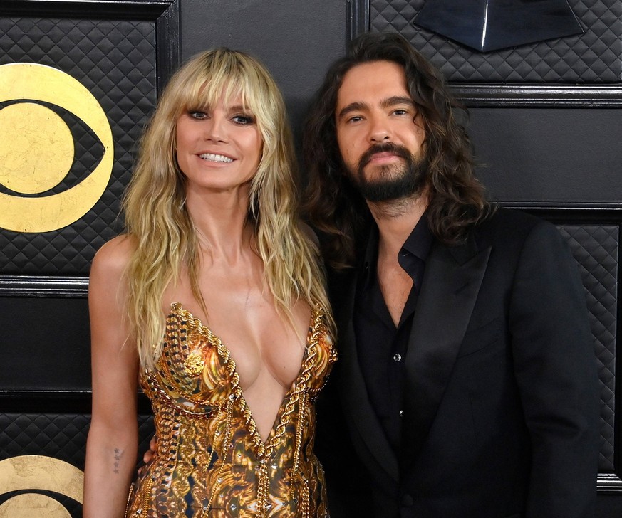 Heidi Klum and Tom Kaulitz attend the 65th annual Grammy Awards at the Crypto.com Arena in Los Angeles on Sunday, February 5, 2023. PUBLICATIONxINxGERxSUIxAUTxHUNxONLY LAP2023020537 JIMxRUYMEN