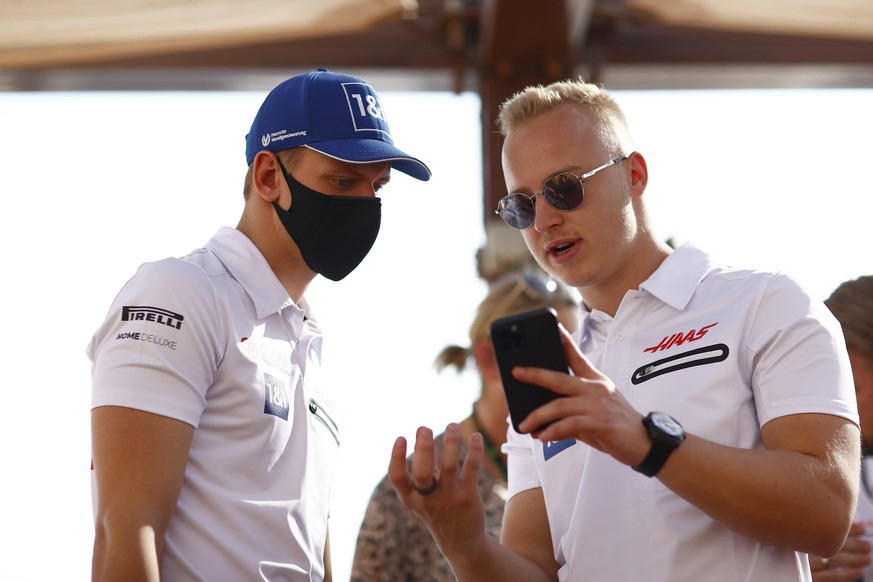 Formula 1 2021: Abu Dhabi GP YAS MARINA CIRCUIT, UNITED ARAB EMIRATES - DECEMBER 09: Mick Schumacher, Haas F1 Nikita Mazepin, Haas F1 during the Abu Dhabi GP at Yas Marina Circuit on Thursday December ...