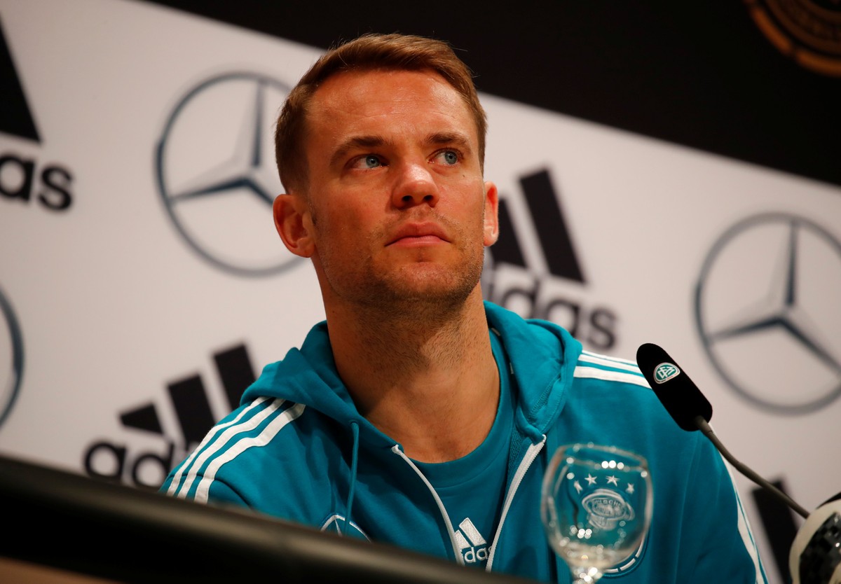Soccer Football - World Cup - Germany Press Conference - Moscow, Russia - June 19, 2018 Germany's Manuel Neuer during the press conference REUTERS/Axel Schmidt