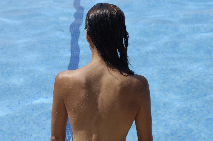 Pool women enjoying a summer day