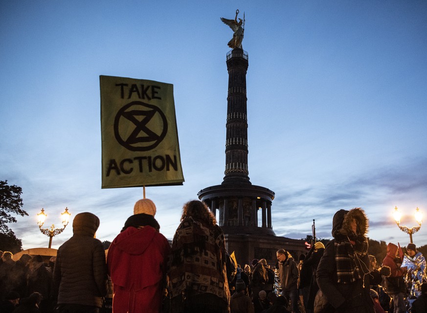 Teilnehmer der Protestaktion in Berlin.