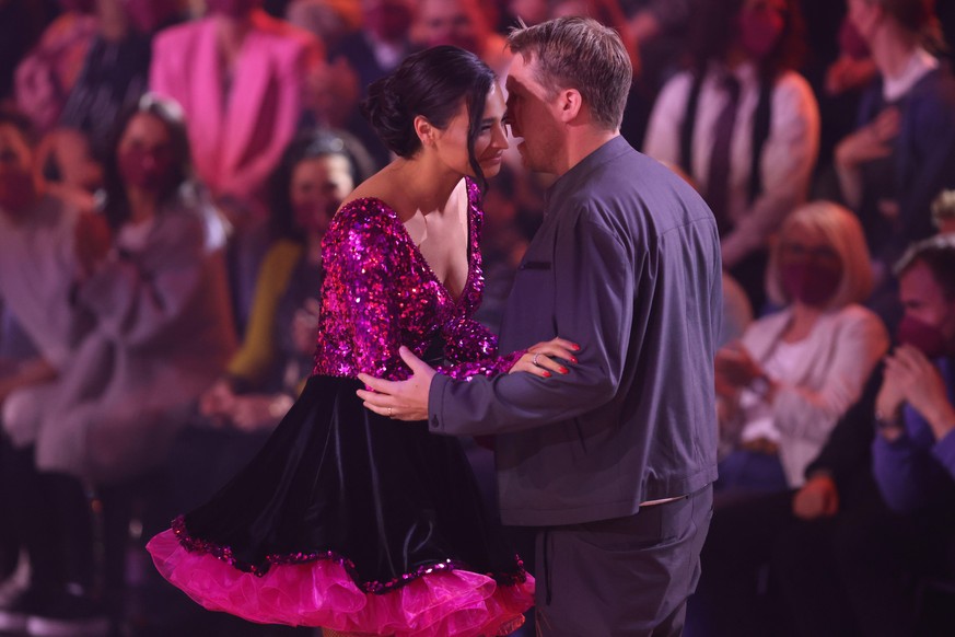 COLOGNE, GERMANY - APRIL 08: Amira Pocher and Oliver Pocher are seen during the 7th show of the 15th season of the television competition show &quot;Let&#039;s Dance&quot; at MMC Studios on April 08,  ...