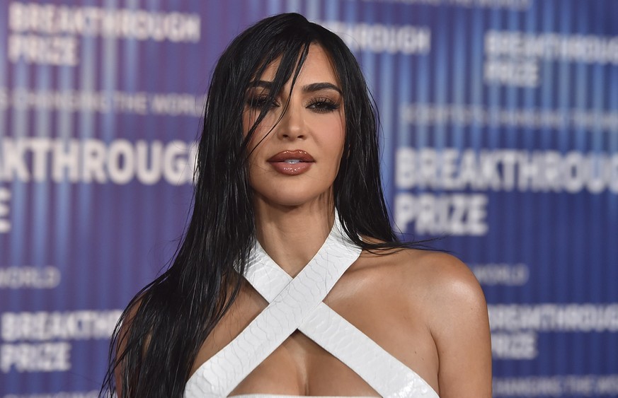 Kim Kardashian arrives at the tenth Breakthrough Prize Ceremony on Saturday, April 13, 2024, at the Academy Museum of Motion Pictures in Los Angeles. (Photo by Jordan Strauss/Invision/AP)