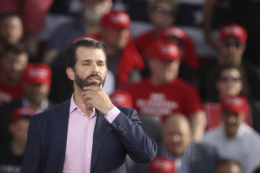 MONTOURSVILLE, PA - MAY 20: Donald Trump Jr. speaks during a &#039;Make America Great Again&#039; campaign rally at Williamsport Regional Airport, May 20, 2019 in Montoursville, Pennsylvania. Trump is ...
