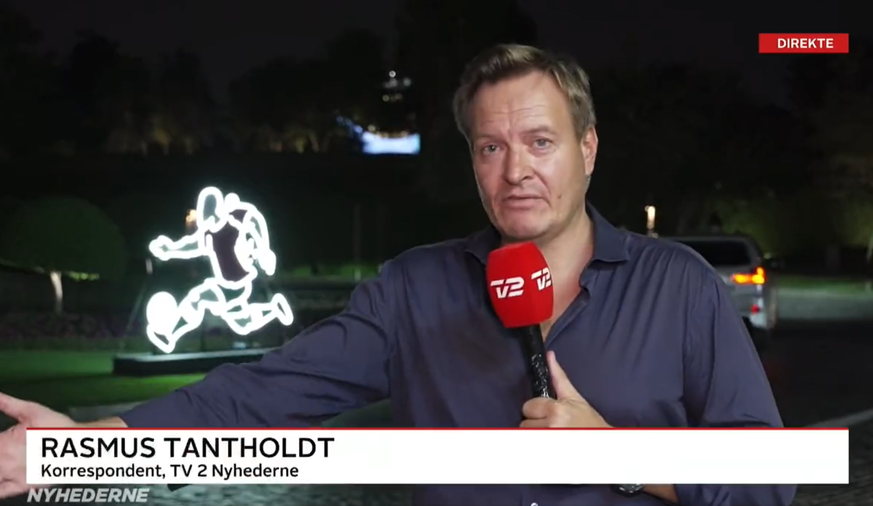 Der dänische Reporter Rasmus Tantholdt berichtete live aus Doha, Katar.